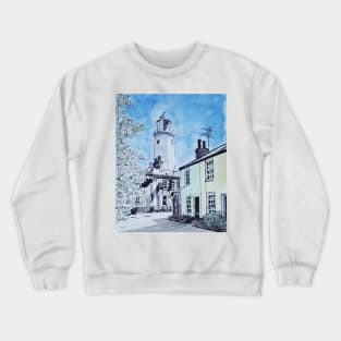 Southwold Lighthouse Watercolour Painting Crewneck Sweatshirt